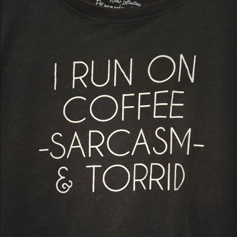 Torrid Black Graphic Tee with White Text - Picture 3 of 5